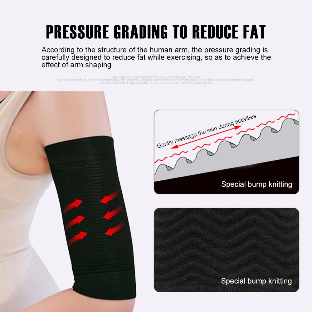 1 Pair New Slimming Arm Sleeves Arm Elastic Compression Arm Shapers Sport Fitness Arm Shapers for Women Girls Weight Loss