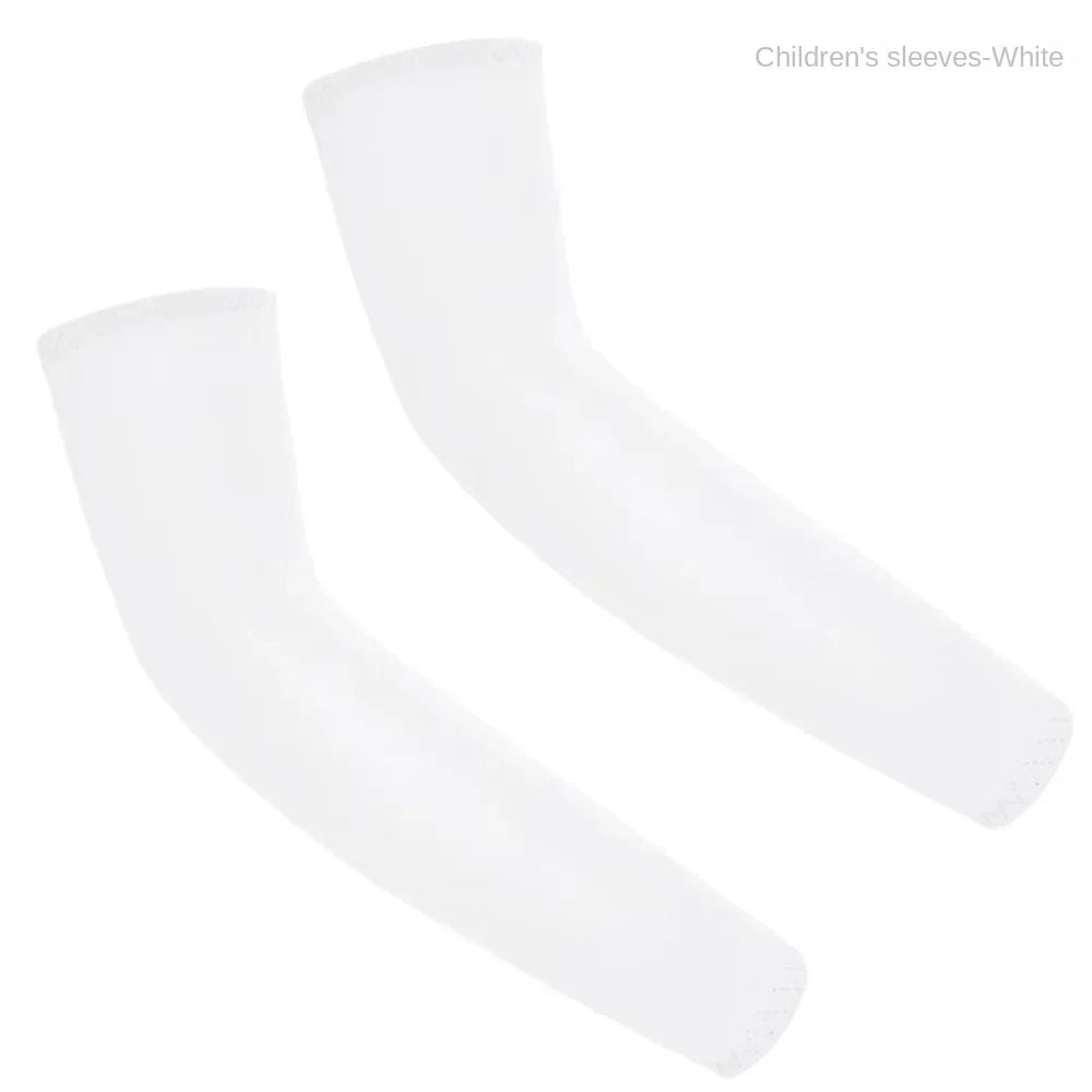 1 Pair Uv Protective Sleeve Arm Sleeve Cooling Children's Cuff Sports 5-12 Years Girls Boys Elastic Ice cuff Cycling Arm Warmer