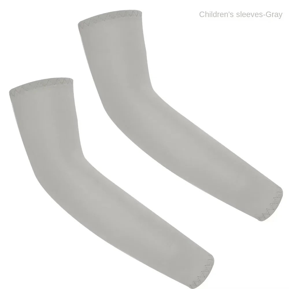 1 Pair Uv Protective Sleeve Arm Sleeve Cooling Children's Cuff Sports 5-12 Years Girls Boys Elastic Ice cuff Cycling Arm Warmer