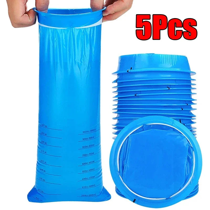 Eco-Friendly Portable 1000ML Disposable Travel Bag for Motion Sickness and Nausea Cleanup