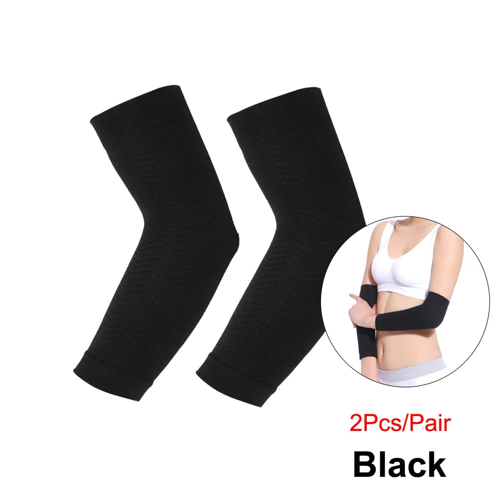 1Pair Arm Slimming Shaper Wrap, Arm Compression Sleeve Women Weight Loss Upper Arm Shaper Helps Tone Shape Upper Arms Sleeve