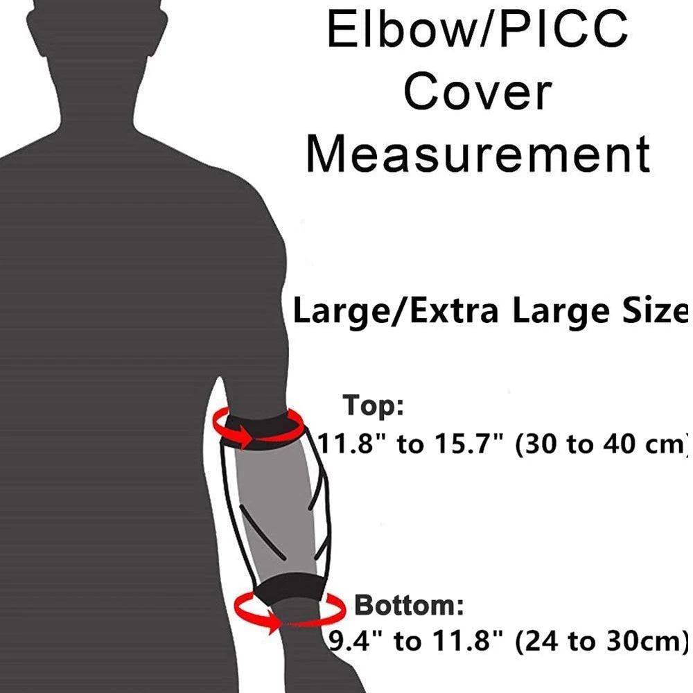 1PC Waterproof PICC Line Shower Covers for Upper Arm, Adult Reusable Watertight Wound Bandage Sleeve Protector For Elbow/Arm