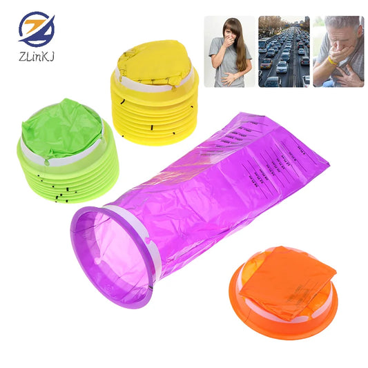 1000ML Disposable Plastic Bags for Travel - Portable Motion Sickness and Nausea Vomit Cleanup Solutions