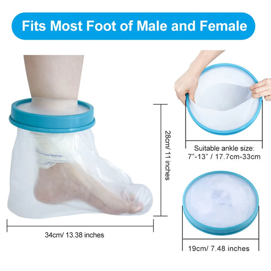 Adult Foot Cast Covers for Shower Waterproof Shower Bandage and Cast Protector for Shower and Bath Watertight