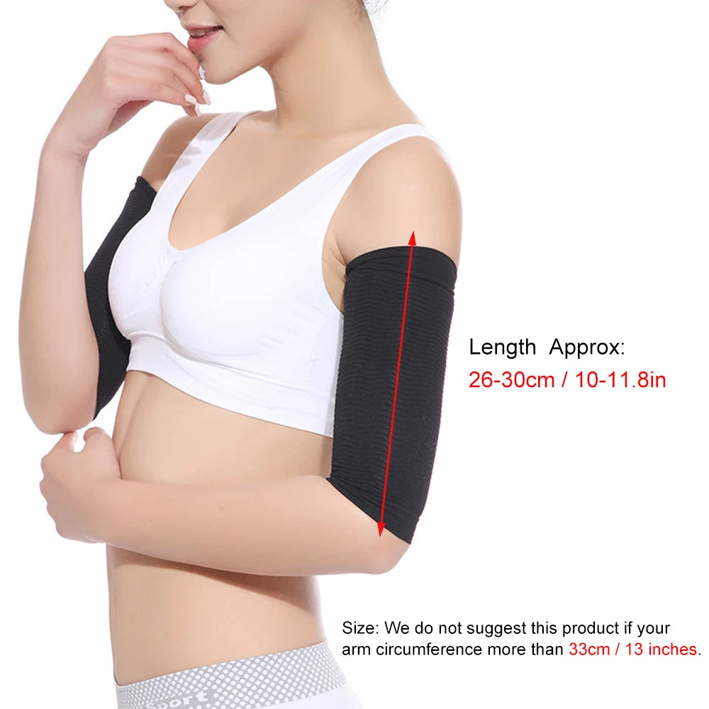 1 Pair New Slimming Arm Sleeves Arm Elastic Compression Arm Shapers Sport Fitness Arm Shapers for Women Girls Weight Loss