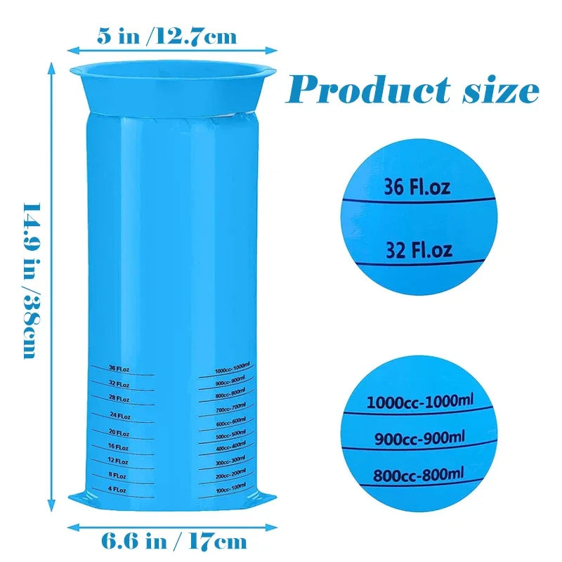 Portable Disposable Travel Cleaning Bags for Motion Sickness and Nausea - Eco-Friendly 1000ML Plastic Bags (5-25 Pcs)