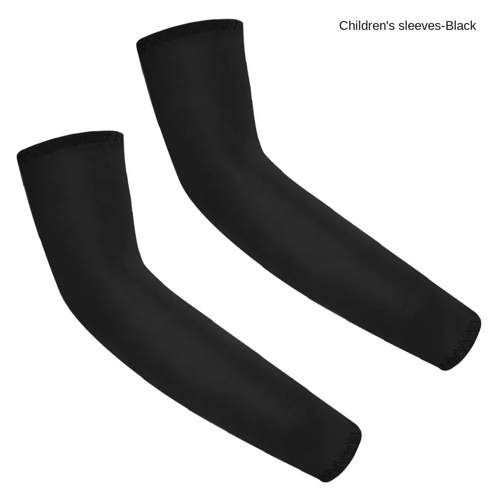 1 Pair Uv Protective Sleeve Arm Sleeve Cooling Children's Cuff Sports 5-12 Years Girls Boys Elastic Ice cuff Cycling Arm Warmer