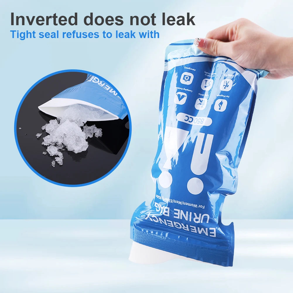 Emergency Disposable Urine Bags - 850ml Portable Urinal for Men and Women, Available in Packs of 1-10