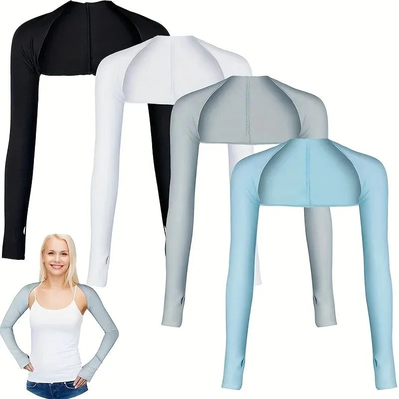 Women's Sports Sun Protection Cape Thin Style Shoulder Long Women's Sports Sleeves Perfect for Outdoor Golf, Running, Cycling