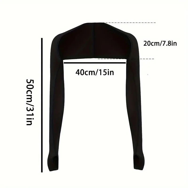 Women's Sports Sun Protection Cape Thin Style Shoulder Long Women's Sports Sleeves Perfect for Outdoor Golf, Running, Cycling