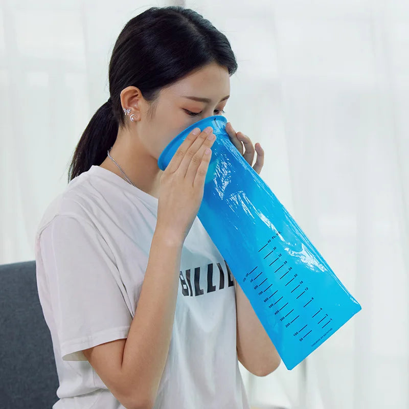 Eco-Friendly Portable 1000ML Disposable Travel Bag for Motion Sickness and Nausea Cleanup