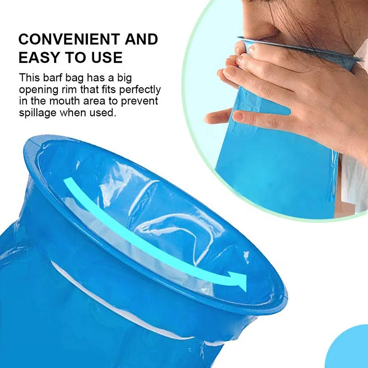 Eco-Friendly Portable 1000ML Disposable Travel Bag for Motion Sickness and Nausea Cleanup