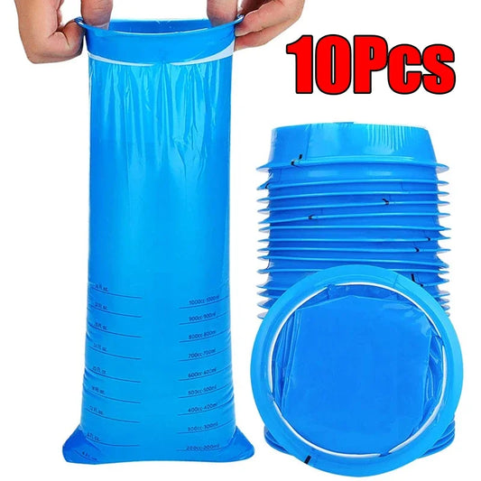 Eco-Friendly Portable 1000ML Disposable Travel Bag for Motion Sickness and Nausea Cleanup