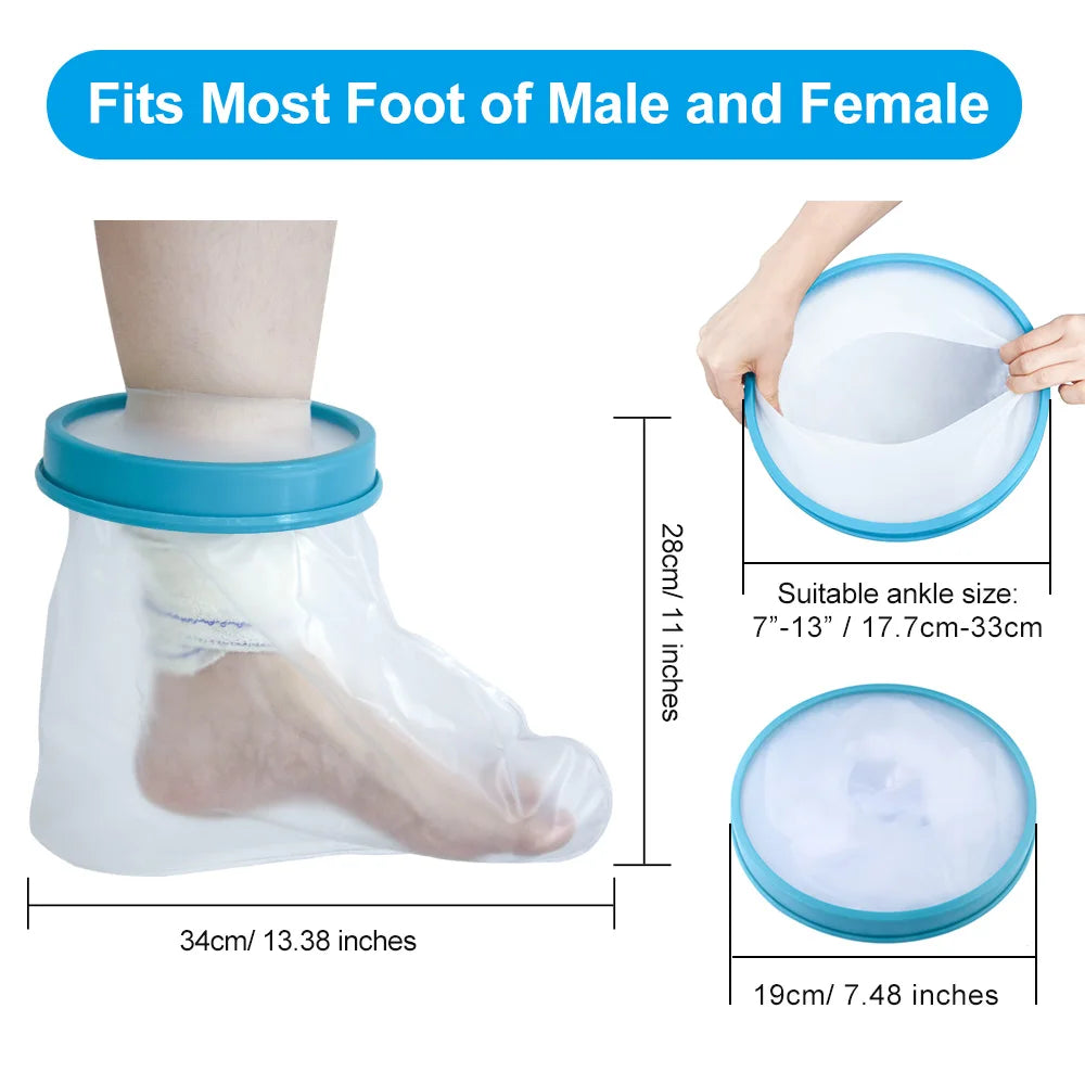 Adult Foot Cast Covers for Shower Waterproof Shower Bandage and Cast Protector for Shower and Bath Watertight