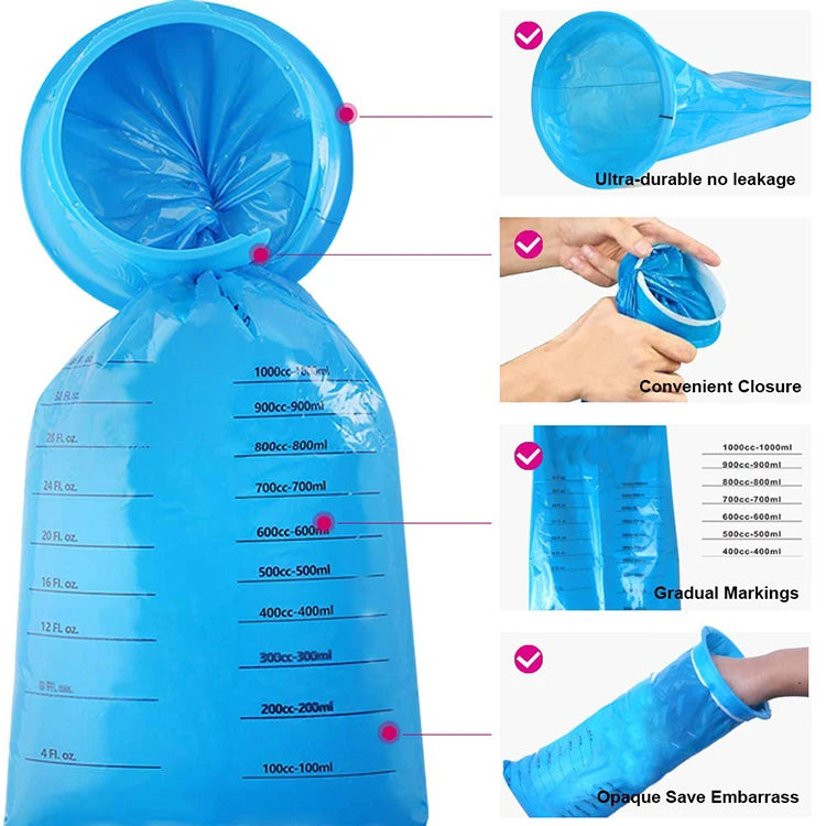 Eco-Friendly Portable 1000ML Disposable Travel Bag for Motion Sickness and Nausea Cleanup