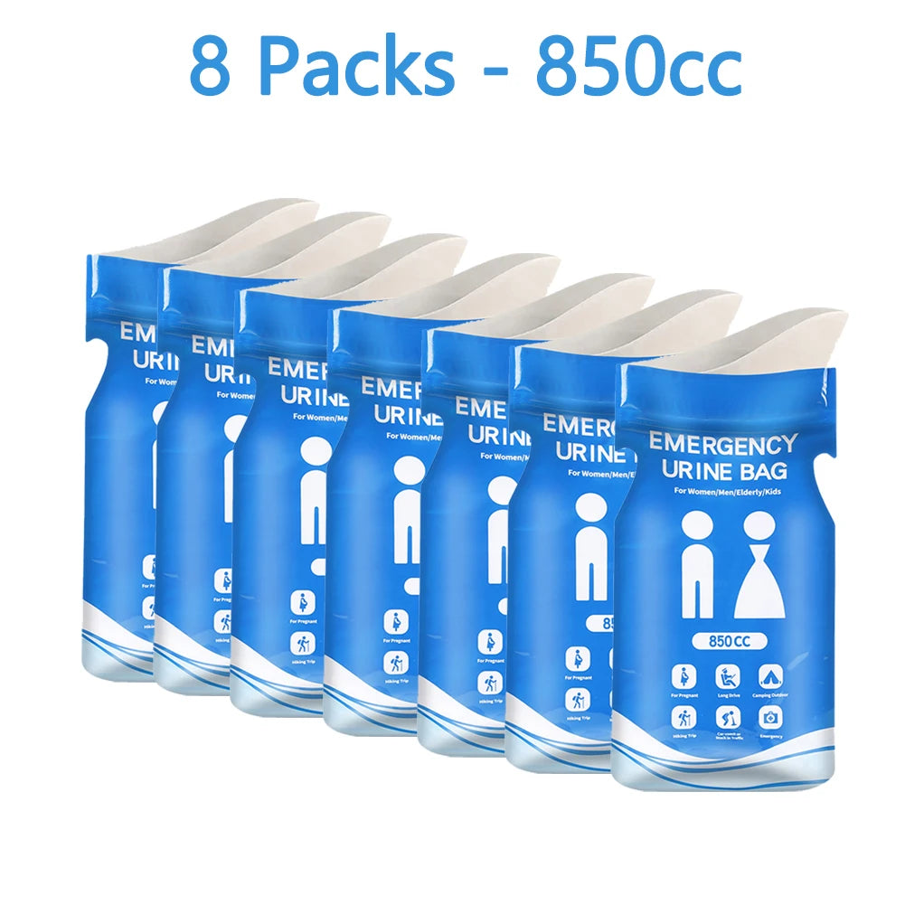 Emergency Disposable Urine Bags - 850ml Portable Urinal for Men and Women, Available in Packs of 1-10