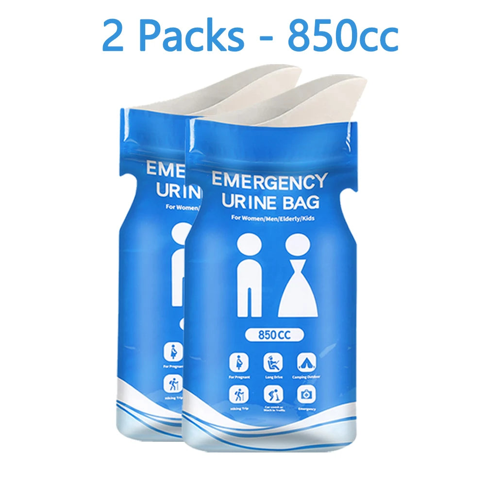Emergency Disposable Urine Bags - 850ml Portable Urinal for Men and Women, Available in Packs of 1-10