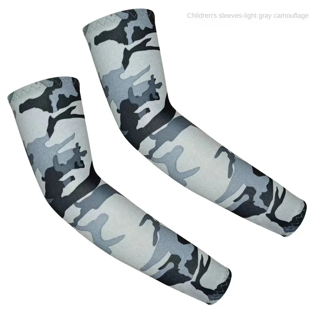 1 Pair Uv Protective Sleeve Arm Sleeve Cooling Children's Cuff Sports 5-12 Years Girls Boys Elastic Ice cuff Cycling Arm Warmer